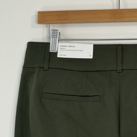 NWT LOFT Curvy Skinny Ankle Trousers Size 8 Forest Green Mid Rise - Picture 9 of 14